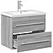 Mobile da Bagno con Lavabo Integrato Grigio Sonoma - Foto miniatura 5