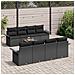 Set Divano da Giardino con cuscino 7 pcs Nero 55 x 55 x 37 cm - Foto miniatura 3