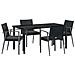 Set da Pranzo per Giardino 5 pcs Nero Poly Rattan - Foto miniatura 1