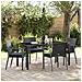 Set da Pranzo per Giardino 5 pcs Nero Poly Rattan - Foto miniatura 2