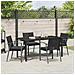 Set da Pranzo per Giardino 5 pcs Nero Poly Rattan - Foto miniatura 4