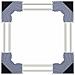 Base Lavatrice Grigio 67 x 67 x 12 cm Metallo - Foto miniatura 6