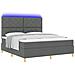 Letto a molle con materasso Grigio scuro 180 x 200 cm Tessuto - Foto miniatura 3