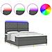 Letto a molle con materasso Grigio scuro 180 x 200 cm Tessuto - Foto miniatura 4