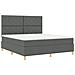 Letto a molle con materasso Grigio scuro 180 x 200 cm Tessuto - Foto miniatura 7