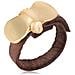 Anello In Pelle Placcato Oro, ""fiocco"" Marrone - Foto miniatura 1
