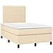 Giroletto a Molle con Materasso Crema 120x190 cm in Tessuto - Foto miniatura 1