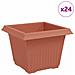 Vaso quadrato per fiori 24 pcs Rosso Mattone 23 x 23 x 17,5 cm - Foto miniatura 1