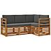 Set divani 4 pcs Naturale e Antracite Legno di Acacia Massello - Foto miniatura 1
