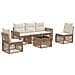 Set Divano da Giardino 6 pcs Beige e Bianco Crema polyrattan - Foto miniatura 1