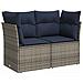 Set di divani 6 pz Grigio e Blu Navy Rattan sintetico e Acciaio - Foto miniatura 4