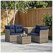 Set di divani 6 pz Grigio e Blu Navy Rattan sintetico e Acciaio - Foto miniatura 9