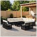 Set Divano da Giardino 14 pz Nero e Bianco Crema polyrattan - Foto miniatura 5