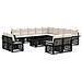 Set Divano da Giardino 14 pz Nero e Bianco Crema polyrattan - Foto miniatura 1