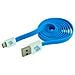 ICOC MUSB-FLC - Cavo Flat USB AM a Micro USB M 1m Azzurro / Bianco - Foto miniatura 1