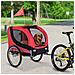Carrellino rimorchio per cani animali domestici da bicicletta rosso e nero 130 x 90 x 110cm - Foto miniatura 4