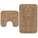 Set Tappetini Per Bagno 2 Pz In Tessuto Beige - Foto miniatura 1