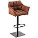 Sgabello Alto Regolabile Damaso in Similpelle I Sgabello Bancone con Braccioli E Schienale Imbottiti E Poggiapiedi, H 58-83 CM Marrone Chiaro Nero - Foto miniatura 1