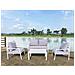 Lucius - Salotto Da Giardino In Alluminio E Poliestere - Foto miniatura 4