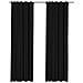 Tende Oscuranti con Ganci Effetto Lino 2 pz Antracite 140x225cm - Foto miniatura 1
