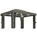Gazebo con Tende e Stringa di Luci LED 4x3 m Grigio Talpa - Foto miniatura 1