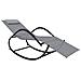 Lettini Prendisole A Dondolo 2 Pz In Acciaio E Textilene Grigio - Foto miniatura 3