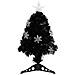 Albero di Natale con Fiocchi di Neve LED Nero 64cm Fibra Ottica - Foto miniatura 2