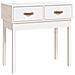 Tavolo Consolle Bianco 76,5x40x75 Cm In Legno Massello Di Pino - Foto miniatura 2