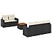 Set Divano da Giardino 6 pz con Cuscini Nero in Polyrattan - Foto miniatura 1