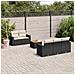 Set Divano da Giardino 6 pz con Cuscini Nero in Polyrattan - Foto miniatura 2