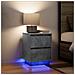 Comodini Con Luci A Led 2 Pz Grigio Cemento 38x34x50 Cm - Foto miniatura 1
