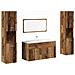 Set Mobili Da Bagno 4 Pz Legno Antico In Legno Multistrato - Foto miniatura 2