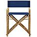 Sedie Da Regista Pieghevoli 2 Pz Blu In Bambù E Tela - Foto miniatura 3