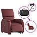 Lusso Casadino -  Poltrona Alzapersona Reclinabile Rosso Vino In Similpelle - Foto miniatura 5