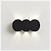 Applique Da Muro Con 6 Led Lampada A Parete Nera Con Luce Bianco Freddo 15x8x3cm - Foto miniatura 2
