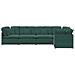 Divano Modulare con Cuscini in Velluto Verde Scuro - Foto miniatura 5