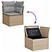 Set di Divano da Giardino  6 Pezzi con Cuscini in Polyrattan Beige, Divano da Giardino  a 2 Posti con Ripostiglio e Cuscini in Polyrattan Beige - Foto miniatura 9