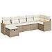 Set Divani da Giardino 7 pz con Cuscini Beige in Polyrattan - Foto miniatura 1