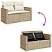 Set Divani da Giardino 7 pz con Cuscini Beige in Polyrattan - Foto miniatura 7