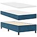 Letto con Rete a Molle con Materasso e Panchina Blu Scuro 90x200 cm Velluto - Foto miniatura 3