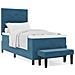 Letto con Rete a Molle con Materasso e Panchina Blu Scuro 90x200 cm Velluto - Foto miniatura 4