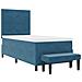 Letto con Rete a Molle con Materasso e Panchina Blu Scuro 90x200 cm Velluto - Foto miniatura 8