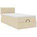 Pouf Letto con Materasso e LED Crema 90x200 cm in Tessuto - Foto miniatura 7