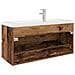 Mobile da Bagno con Lavabo Integrato e Rubinetto Legno Antico - Foto miniatura 8