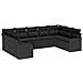 Set Divano da Giardino con cuscino 9 pcs Nero Poly Rattan - Foto miniatura 1
