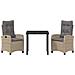 Set da Pranzo per Giardino 3 pcs Beige polyrattan - Foto miniatura 5