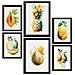 Set Di 6 Stampe Poster Di Frutta Tropicale, Verdura E Cibi Sani In Acquerello Su Bianco Puro A3 & A4 Cornice Nera - Foto miniatura 1