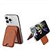 Portacarte Magnetico Magsafe Universale Con Supporto Rotante - Compatibile Con Iphone E Android Brown - Foto miniatura 4