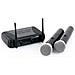 Coppia microfoni radiomicrofoni wireless VHF bi-canale con uscita bilanciata xlr canto pianobar karaoke - Foto miniatura 5