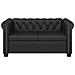 Divano Chesterfield a 2 Posti in Pelle Artificiale Nero - Foto miniatura 3